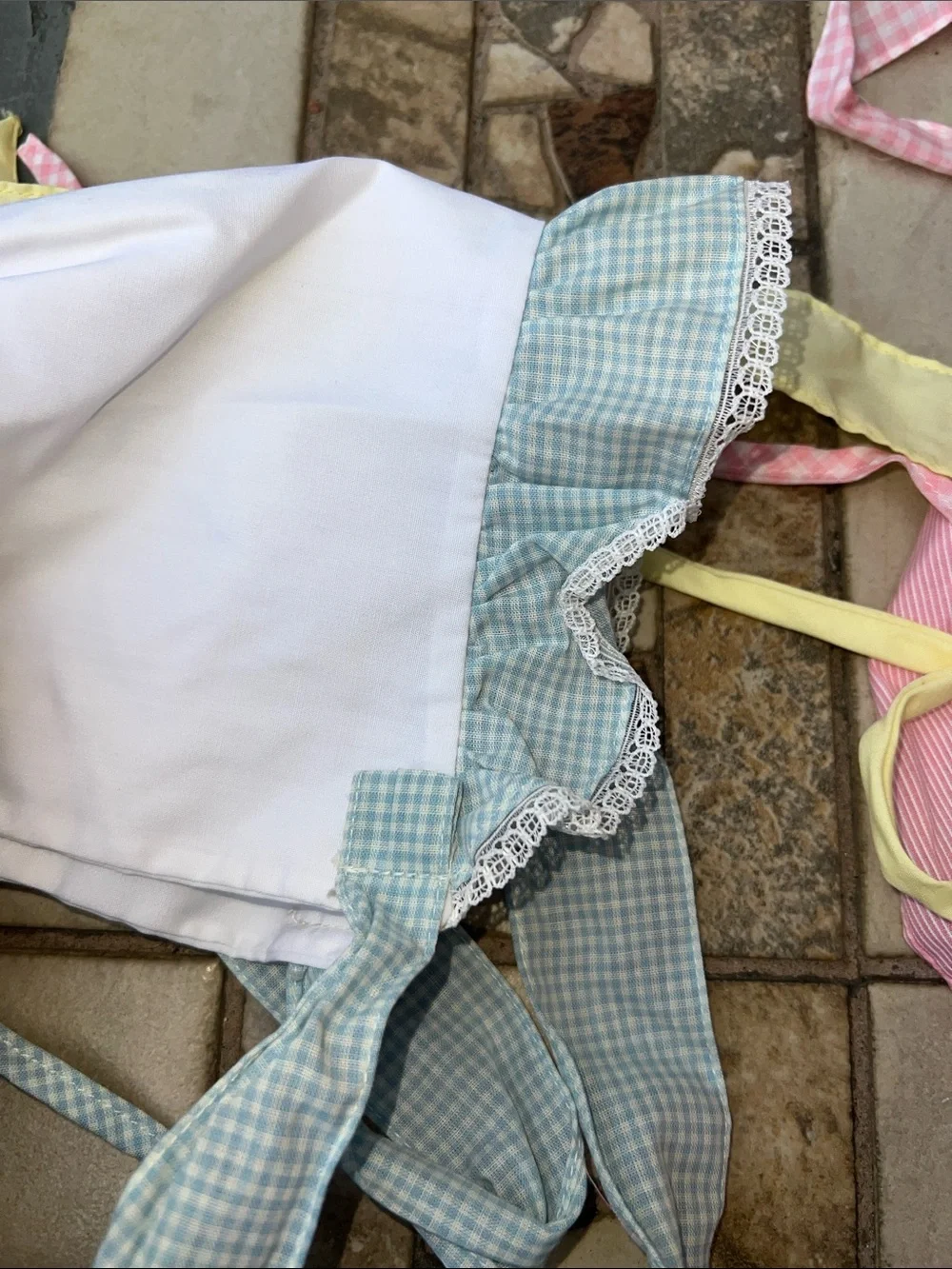 Vintage Baby Picnic-Style Cotton Sun Bonnet - Yellow, Pink, Green, White